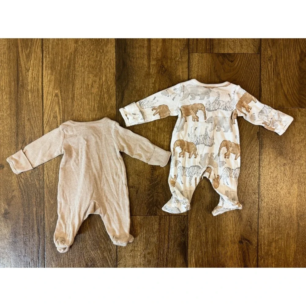 Preemie Baby Boy Girl Gender Neutral Sleepers Lot Outfit‎ Cotton Reborn Animals